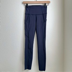 Lululemon Fast & Free 7/8 High-Rise Tight 25" Midnight Navy Size 2